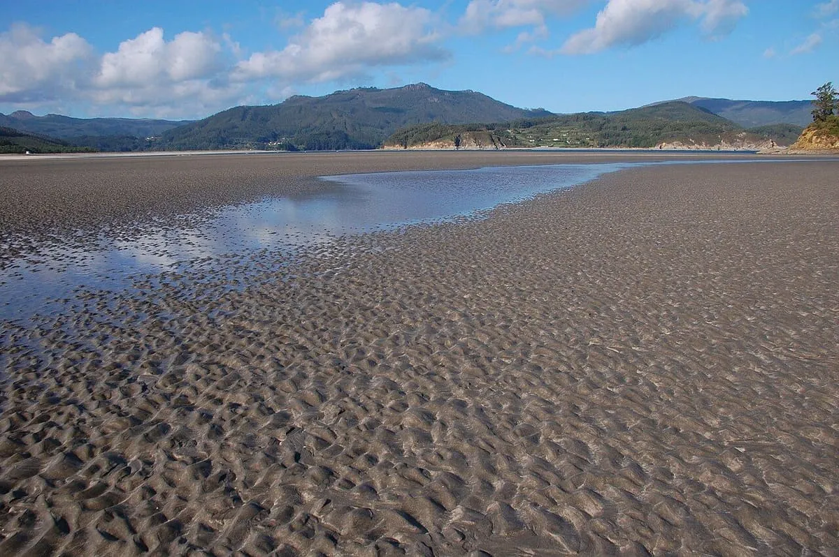 El arenal de Morouzos y la ría al fondo